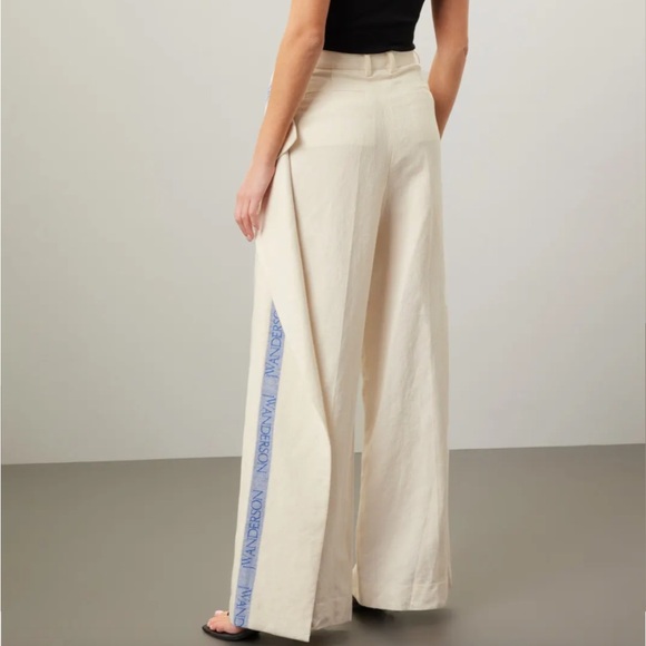 JW ANDERSON Cream Pants with Blue Detail - Picture 4 of 7